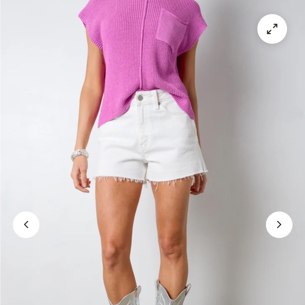 Vesitque white denim shorts